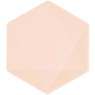 6 plates hexagonal Vert Decor, 15,8 x 13,7cm, apricot