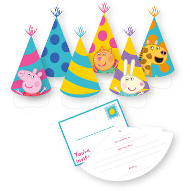 6 Invites and Envelopes Peppa Pig Paper