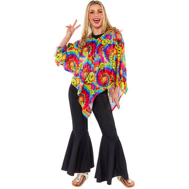 Adult Costume Tie Dye Poncho One Size