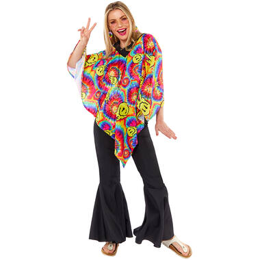 Adult Costume Tie Dye Poncho One Size