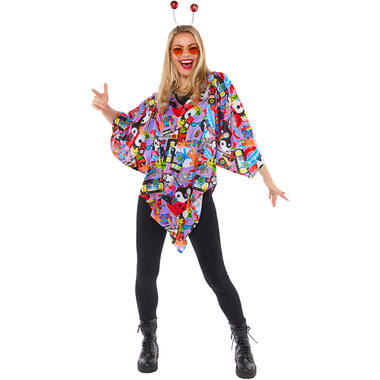 Adult Costume 90's Hippy Poncho One Size