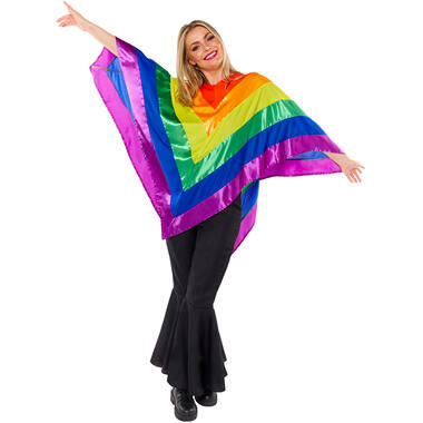 Adult Costume Rainbow Poncho Onesie