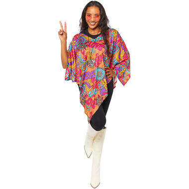 Adult Costume 60's Hippy Poncho Onesie