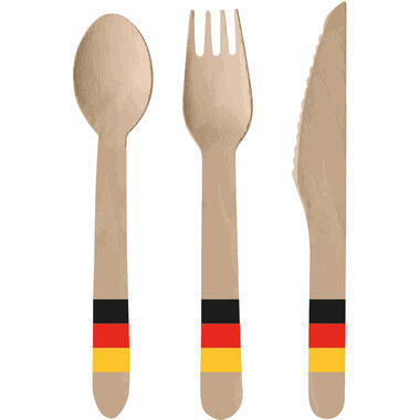 Cutlery All Over Germany Wood (8 Knives, 8 Spoons, 8 Forks) 16.5 cm / 15.9 cm / 15.8 cm