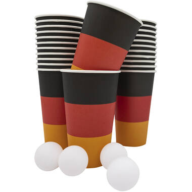 Drinking Game Beer Pong Set All Over Germany with 24 Cups and 4 Balls Paper Cups