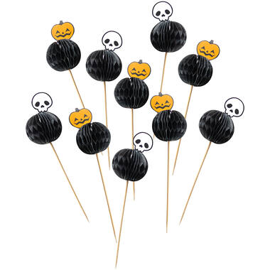 10 Honeycomb Picks Cats & Bats Papier / Wood 19 cm