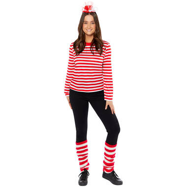 Adult Costume Cologne Striped Top - Women Size L