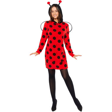 Adult Costume Ladybug Fleece Dress - Ladies Size M/L