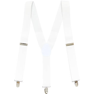 Suspender Braces - White 2.5cm Adult One size