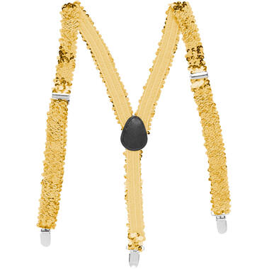 Suspender Sequin Braces - Gold 2.5cm Adult One size