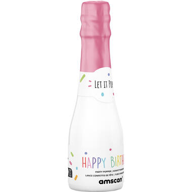 Confetti Popper Bottle Multicolor Round Paper 16cm Pink Bottle