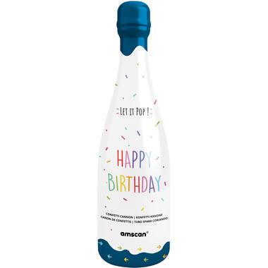 Confetti Bottle Multicolor Rectangular Paper 32cm Blue Bottle