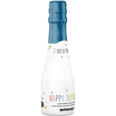 Confetti Popper Bottle Multicolor Round Paper 16cm Blue Bottle