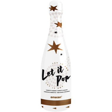 Confetti Bottle Rosegold Star Foil 32cm