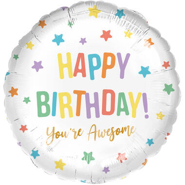 Standard Rainbow Birthday Cupcake Foil Balloon C40 packaged 43 cm
