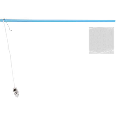 Lantern Stick with LED Light Blue with GITD Stickers Wood 40cm