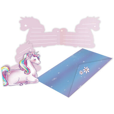8 Invitations & Envelopes Unicorn Dreams Paper