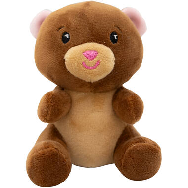 2-in-1 plush toy balloon weight brown bear with hook, 11cm, 90g