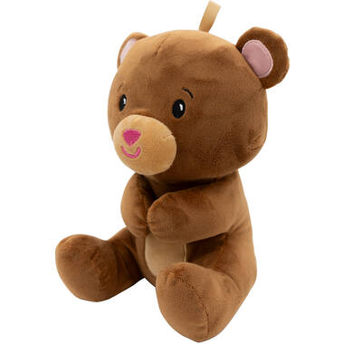 2-in-1 plush toy balloon weight brown bear with loop, 21cm, 170g