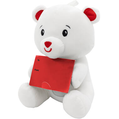 2-in-1 plush toy balloon weight polar bear with loop, 21cm, 170g