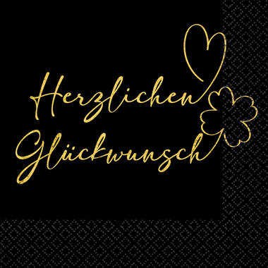 16 napkins "Herzlichen Glückwunsch" 33cm x 33cm