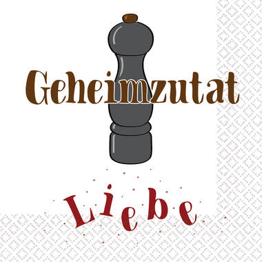 16 napkins "Geheimzutat: Liebe" 33cm x 33cm