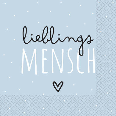 16 napkins "Lieblingsmensch" 33cm x 33cm