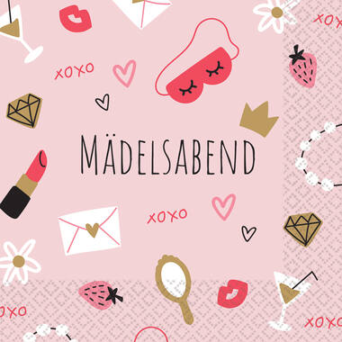 16 napkins "Mädelsabend" 33cm x 33cm