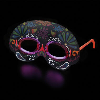 Glow Stick Mask Black Ornamental Plastic 19 x 11 cm