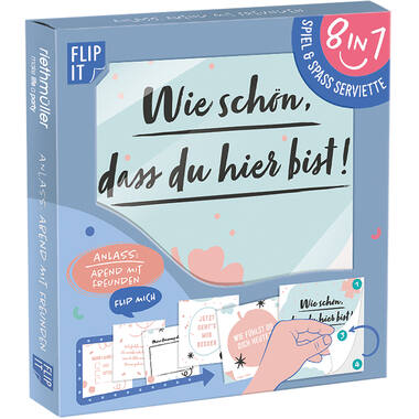 12 Flip napkins "Abend mit Freunden" 33x33cm, double-sided printed