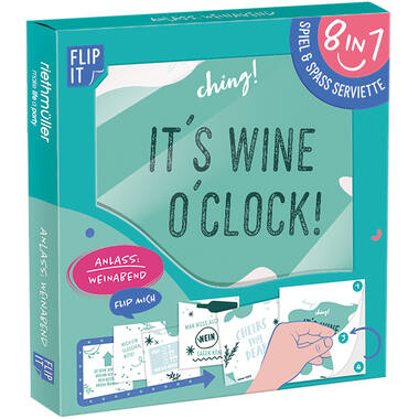 12 Flip napkins "Weinabend" 33x33cm, double-sided printed