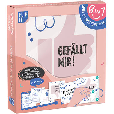 12 Flip napkins "gesprächiges Miteinander" 33x33cm, double-sided printed