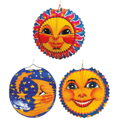 Lantern Sun & Moon Paper Assorted 25 cm