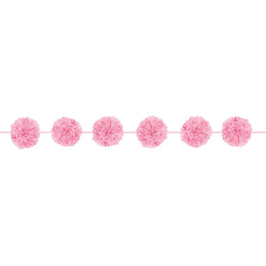 2 Garlands Fluffy Colourful Wedding New Pink Paper 13.9 x 365 cm