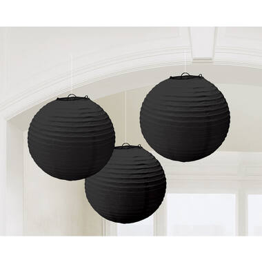 3 Lanterns Black Paper 24.1 cm