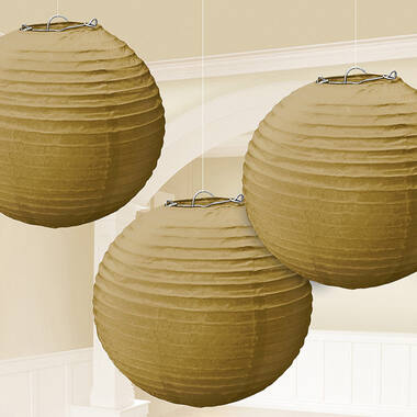 3 Lanterns Gold Paper 20.4 cm
