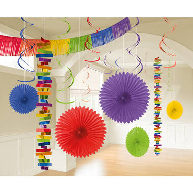 Decoration Kit Rainbow Paper / Foil 18 Parts 274 cm / 213 cm / 20.3 - 55.8 cm