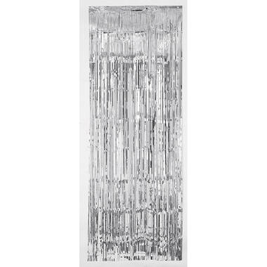 Door Curtain Silver Metallic Plastic 243 x 91.4 cm