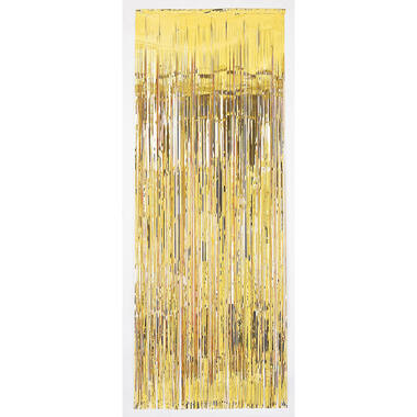 Door Curtain Gold Metallic Plastic 243 x 91.4 cm