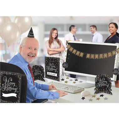 Decoration Kit Office Sparkling Gold Celebrations Paper 28 Pieces 99 cm / 5 - 26.6 cm