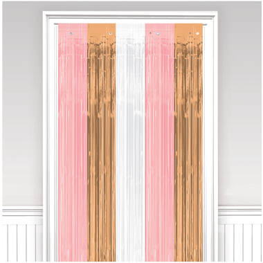 Door Curtain Rose Gold Blush Plastic 243 x 91.4 cm
