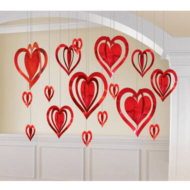 Decoration Kit Hearts 3D Foil 16 Pi