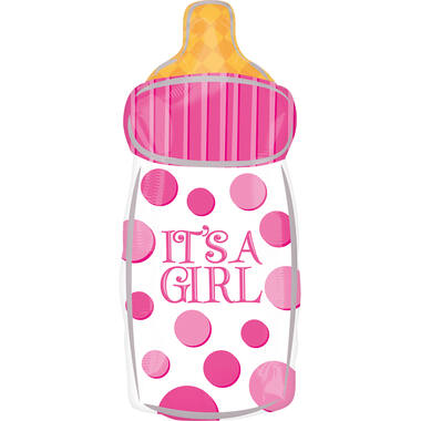 Foil Balloon - Shape - Baby Bottle "IT'S A GIRL" - 25 x 58 cm