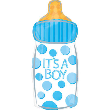 Foil Balloon - Shape - Baby Bottle "IT'S A BOY" - 25 x 58 cm