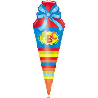 Foil Balloon - Shape - School Cone - "ABC" - 35 x 111 cm