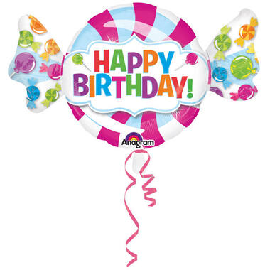 Foil Balloon - Shape - Candy "HAPPY BIRTHDAY!" - 101 x 60 cm