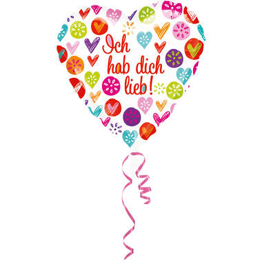 Foil Balloon - "Ich hab dich lieb!" - 45 cm