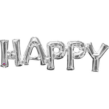 "SuperShape Phrase ""Happy "" Silver F"
