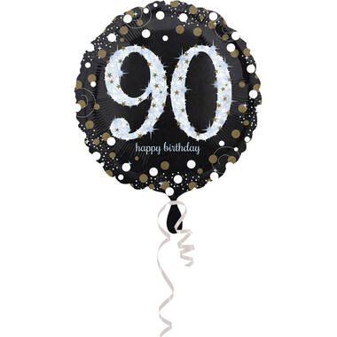 Foil Balloon – Holographic Sparkling – “90 happy birthday” – 45 cm
