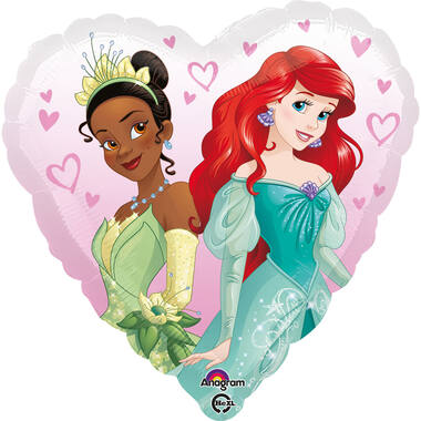 Foil Balloon - Shape - Multi-Princes - Heart - 45 cm